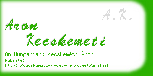 aron kecskemeti business card